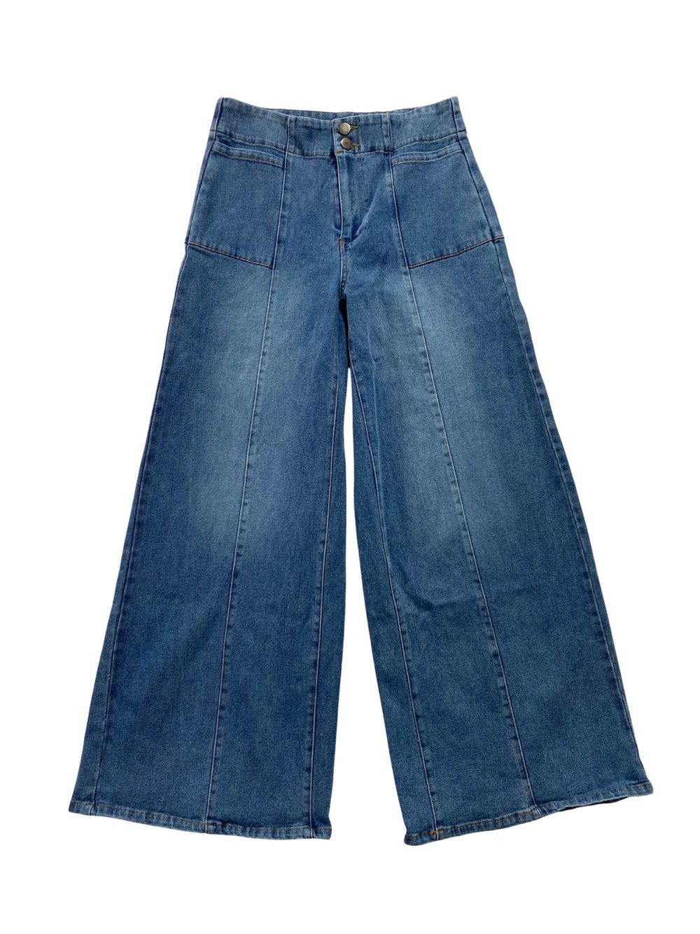 Baltic Born Emmi Mid Rise Wide Leg Jeans Medium Wash Size M